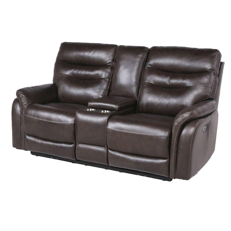 Fortuna Power Recliner Console Loveseat - Steve Silver Co. : USB Port, Center Storage