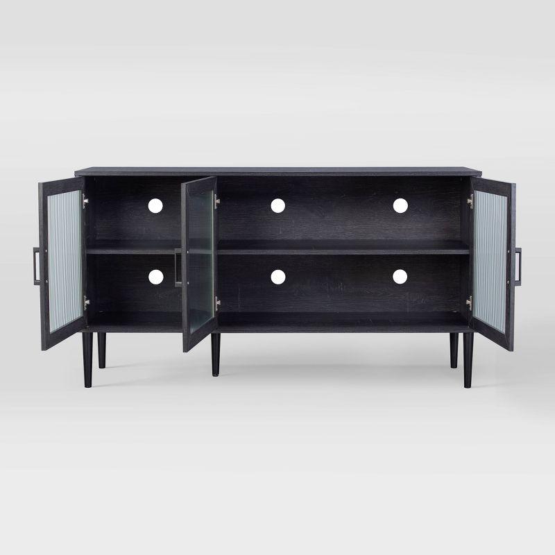 CorLiving Onyx 3 Door Sideboard Buffet Black
