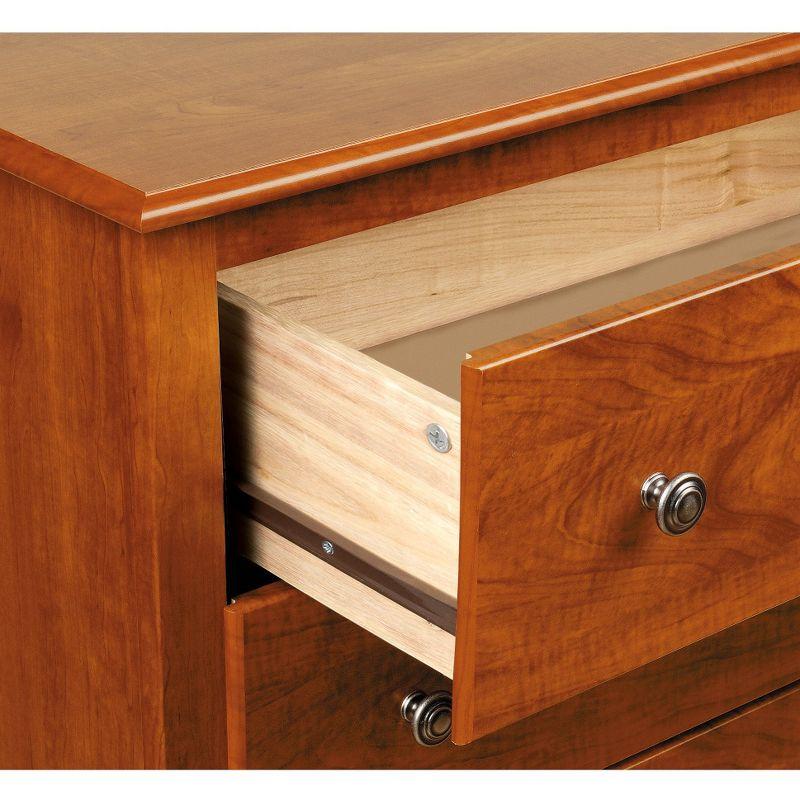 Open Shelf Nightstand Cherry - Monterey: Prepac Bedroom Side Table with Storage Shelf & Metal Glides