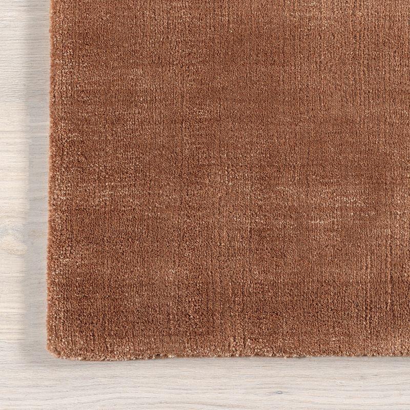 Brick Rectangular Handmade Wool-Blend Area Rug 3' x 5'