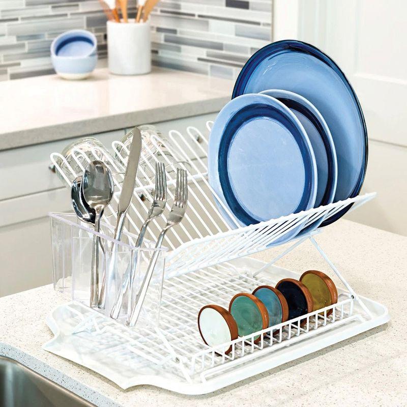 Clear Plastic 3-Section Cutlery Drain Caddy