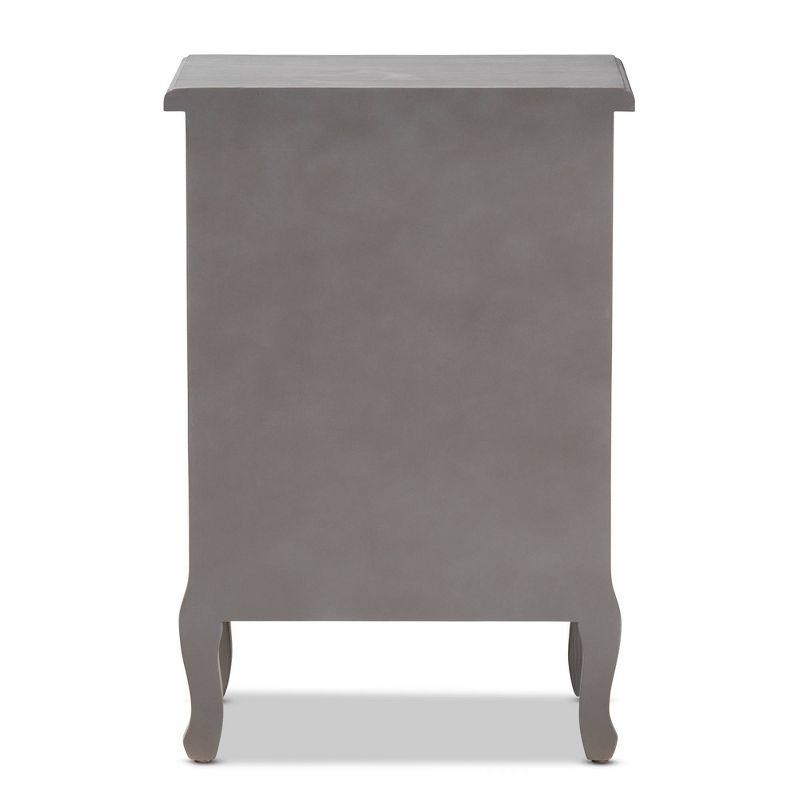 3 Drawer Capucine Finished Wood Nightstand Gray - Baxton Studio