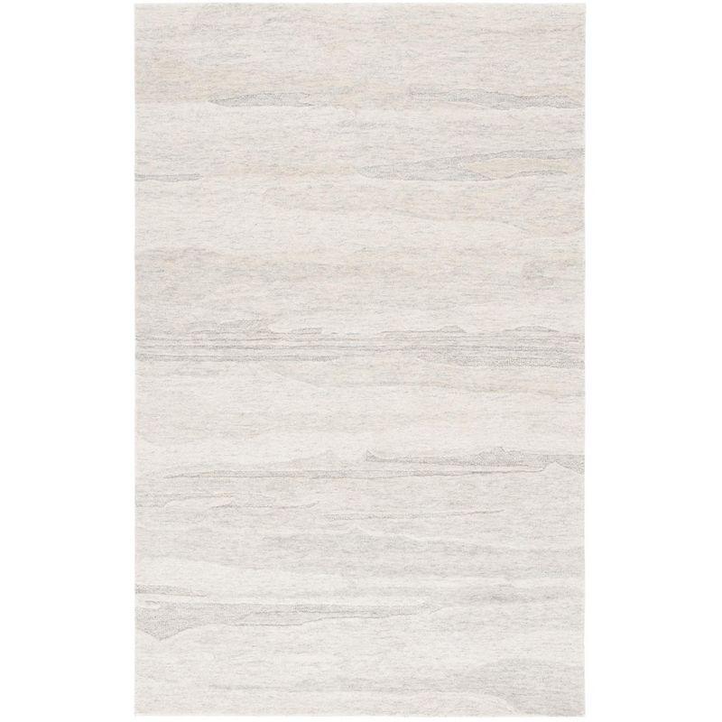 Ebony EBN221 Handmade Tufted Area Rug - Light Grey/Beige - 4'-0" x 6'-0" - Safavieh