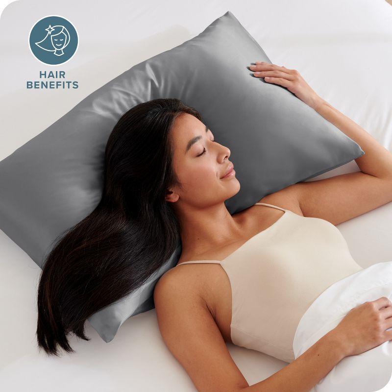 Bare Home Soft Poly Satin Pillowcase Set