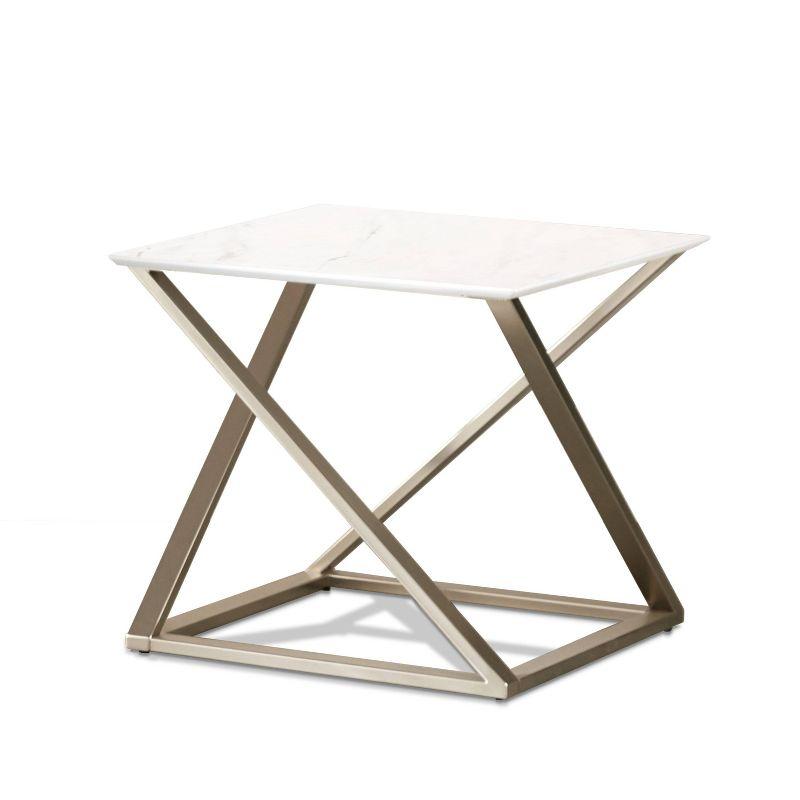 Zurich Square End Table White/Chrome - Steve Silver Co.