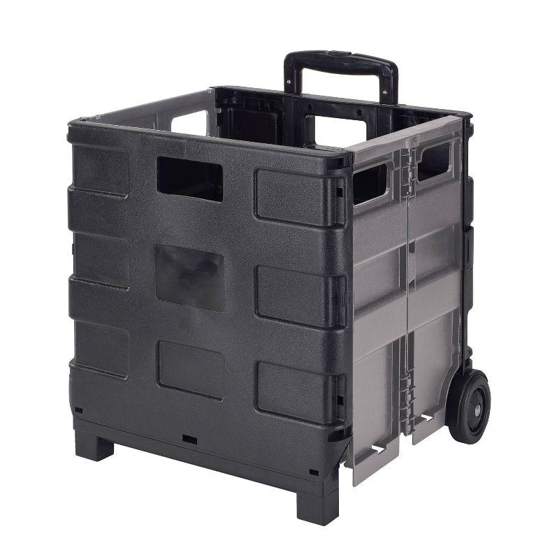 Black Collapsible Utility Cart with Extendable Handle