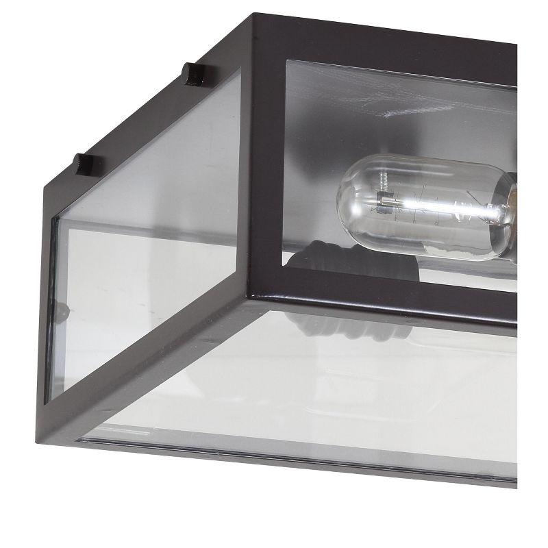 Grayson 12" Oil Rubbed Bronze and Clear Glass LED Flush Mount