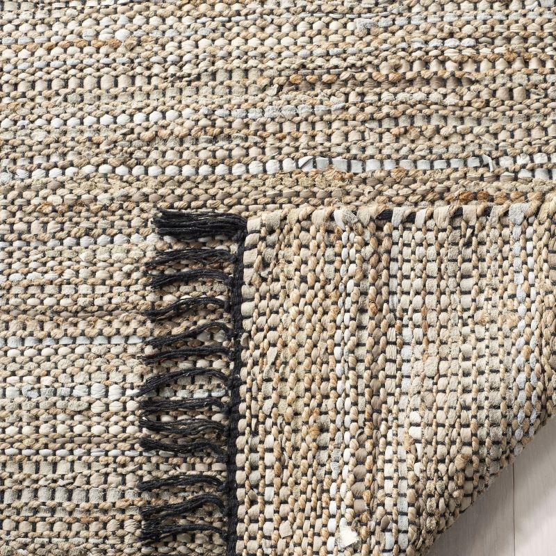 Vintage Leather VTL203 Hand Woven Indoor Area Rug - Beige - 6'x6' - Safavieh