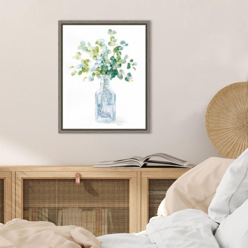 Amanti Art Beach Flowers IV (Vase) by Danhui Nai Canvas Wall Art Print Framed 16 x 20-in.