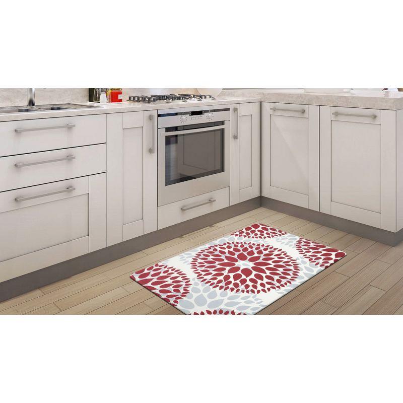 World Rug Gallery Modern Floral Circles Anti Fatigue Standing Mat