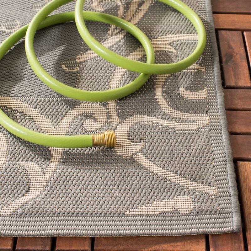 Courtyard CY2665 Power Loomed Indoor and Outdoor Runner Rug - Grey/Natural - 2'3"x12' - Safavieh