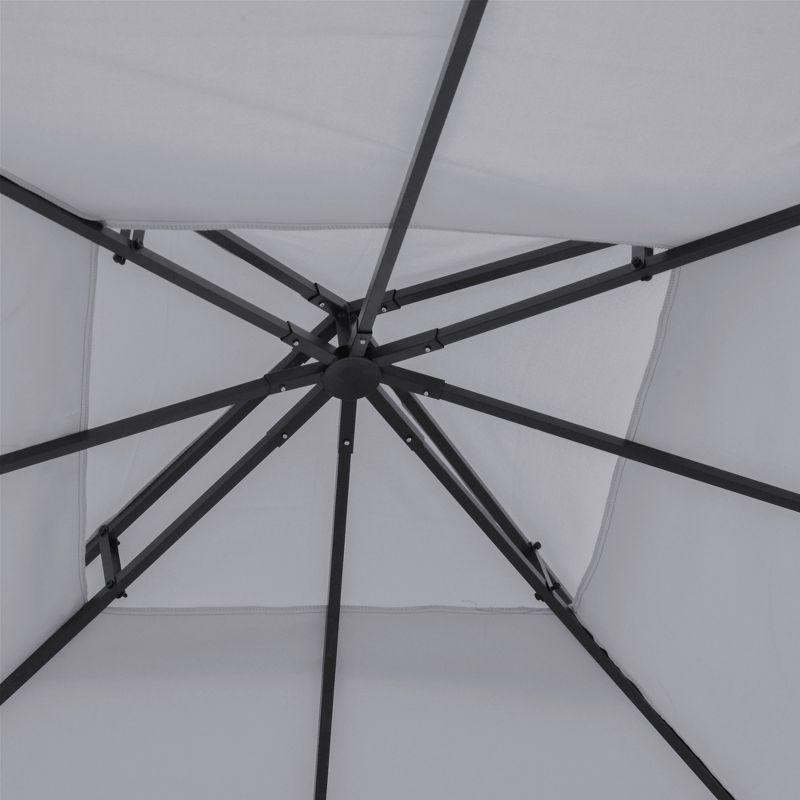 Outsunny Gazebo Replacement Canopy for Model 01 -0153, 2-Tier Top Cover for 9.84' x 9.84' Outdoor Gazebo, Gray (TOP ONLY)