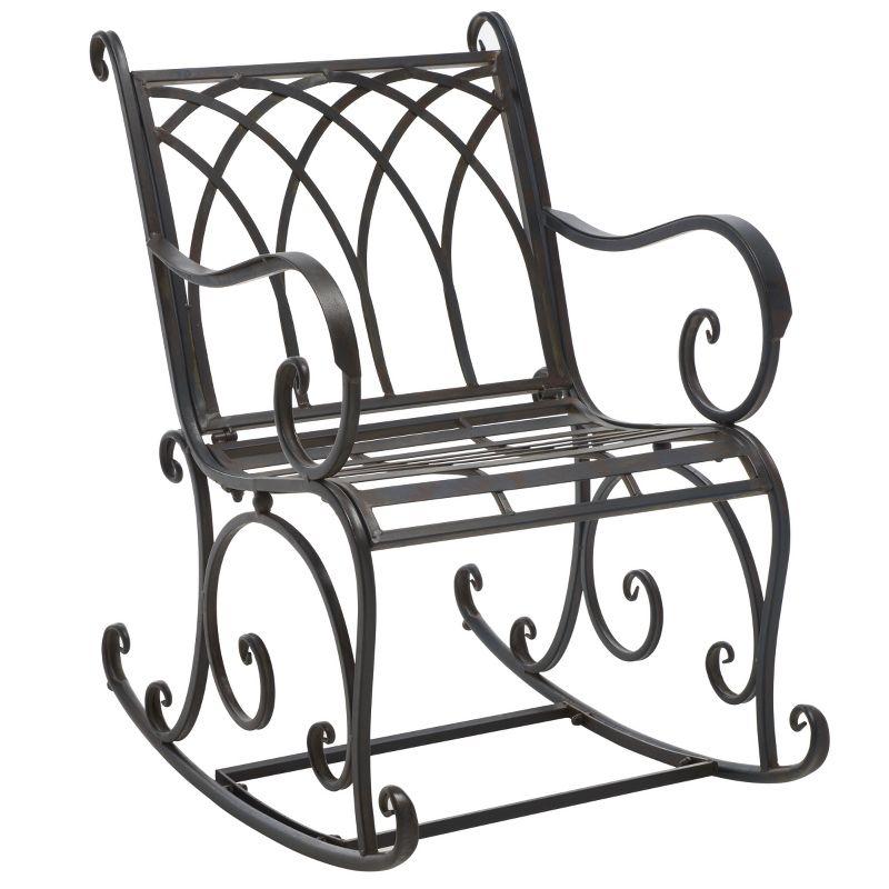 Medrano Rocking Chair Indoor/Outdoor - PAT5030 - Black Rust - Safavieh