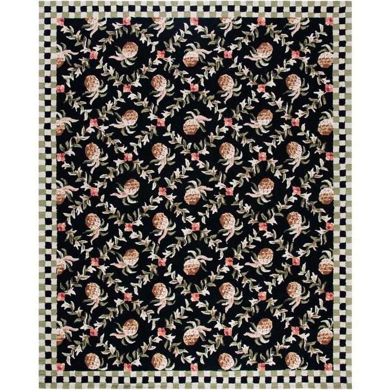 Chelsea Black and Ivory Hand Hooked Wool Area Rug