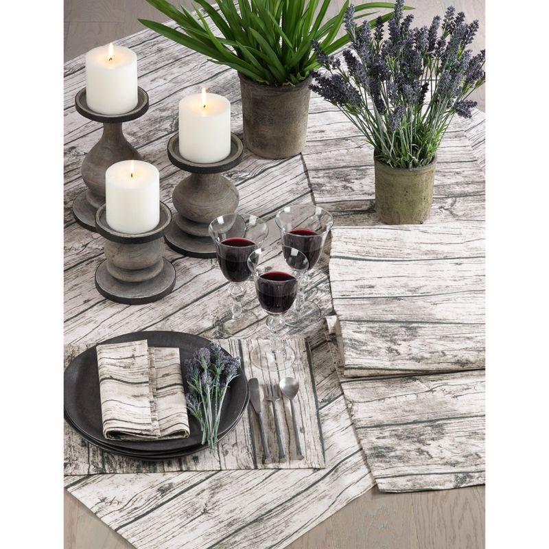 Natural Printed Wood Design Cotton Table Runner