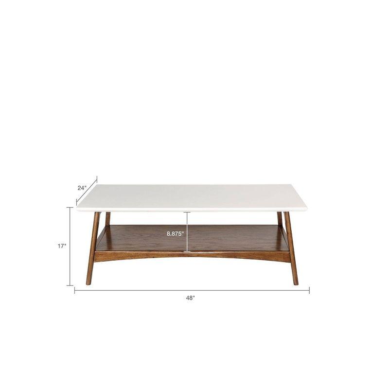 Avenu Mid-Century Rectangular Coffee Table with Oak Veneer Shelf