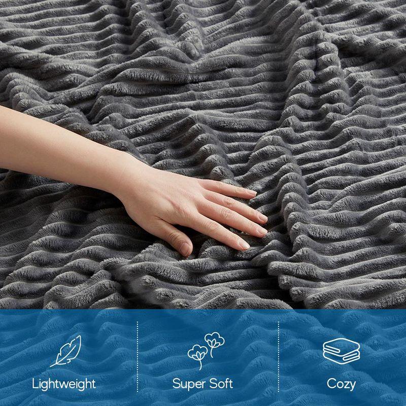 Nestl Nestl Cut Plush Cozy Throw Blanket - Fuzzy Warm Fleece Bed Blankets - Throws for Sofa, Bed, and Couch
