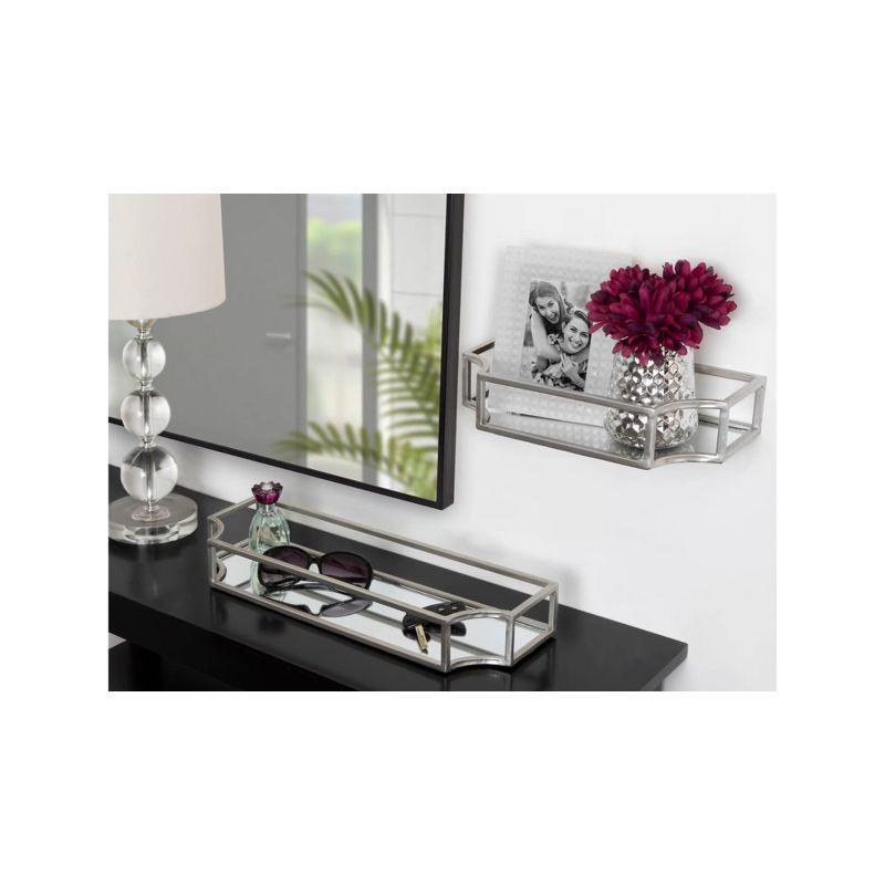 Kate and Laurel Ciel Scalloped Metal Floating Shelf, 2 Piece, Black