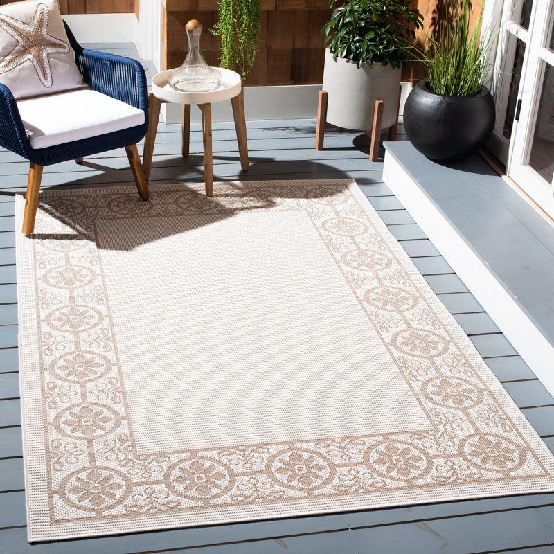 Bermuda BMU815 Power Loomed Indoor/Outdoor Machine Washable Area Rug - Ivory/Beige - 5'3"x7'6" - Safavieh