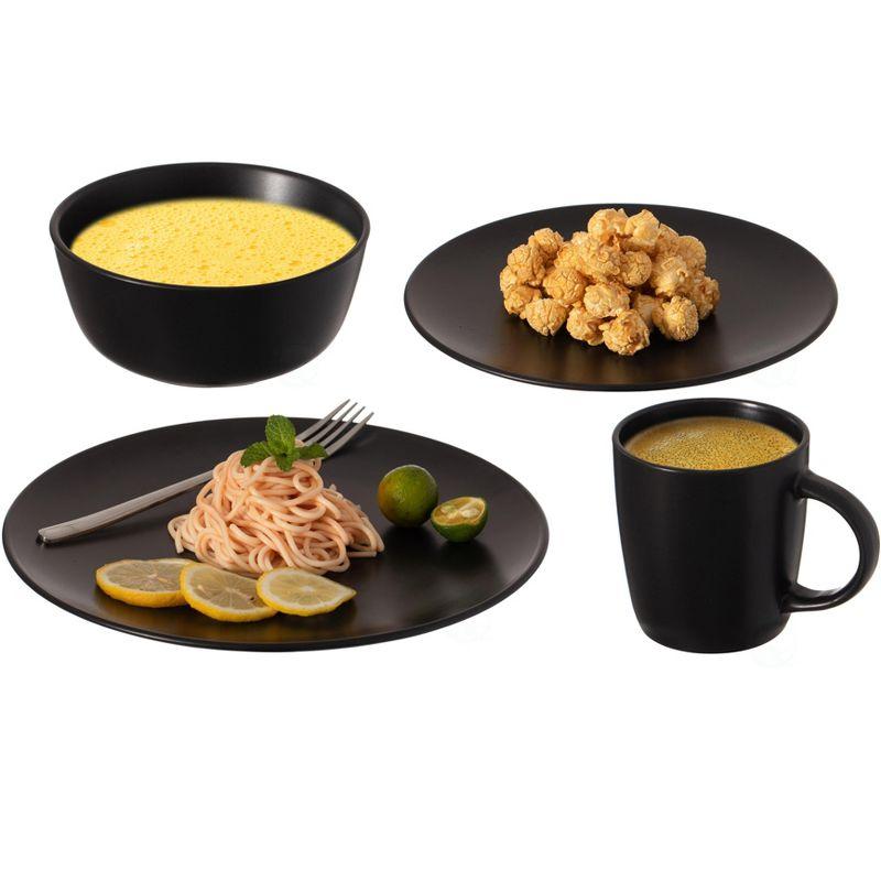 Dinewares Spin Wash Dinnerware Dish Set | Mugs, Salad and Dinner Plates and Bowls Sets, High Quality Dishes with Highly Chip and Crack Resistant, Dishwasher and Microwave Safe