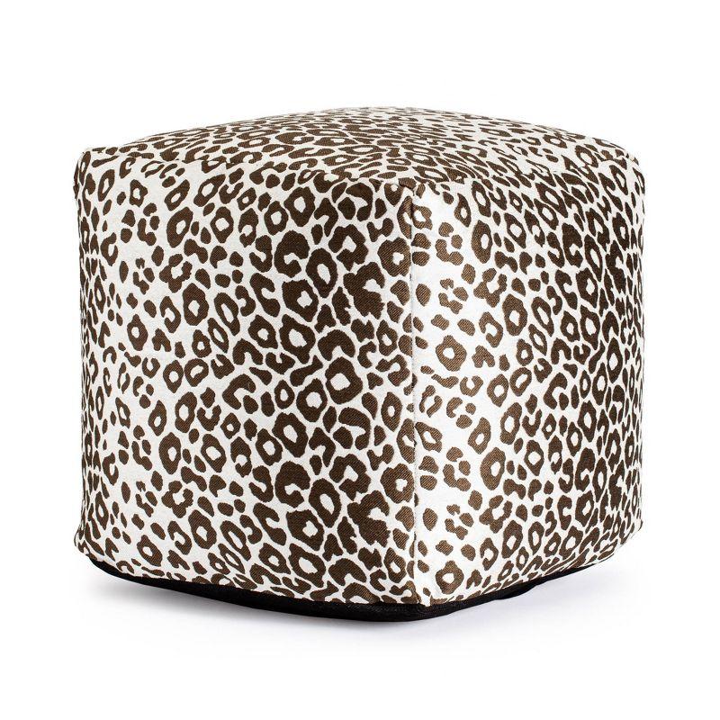 Amur Casual 19" Brown & Ivory Jacquard Pouf