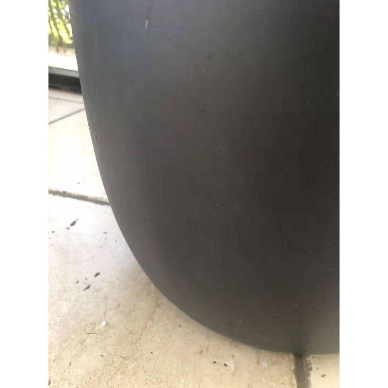 Rosemead Home & Garden, Inc. 17" Wide Kante Modern Concrete/Fiberglass Indoor Outdoor Planter Pot Charcoal Gray: Weather-Resistant