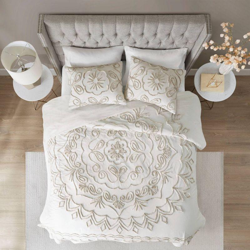 Violette 3 Piece Tufted Cotton Chenille Coverlet Set