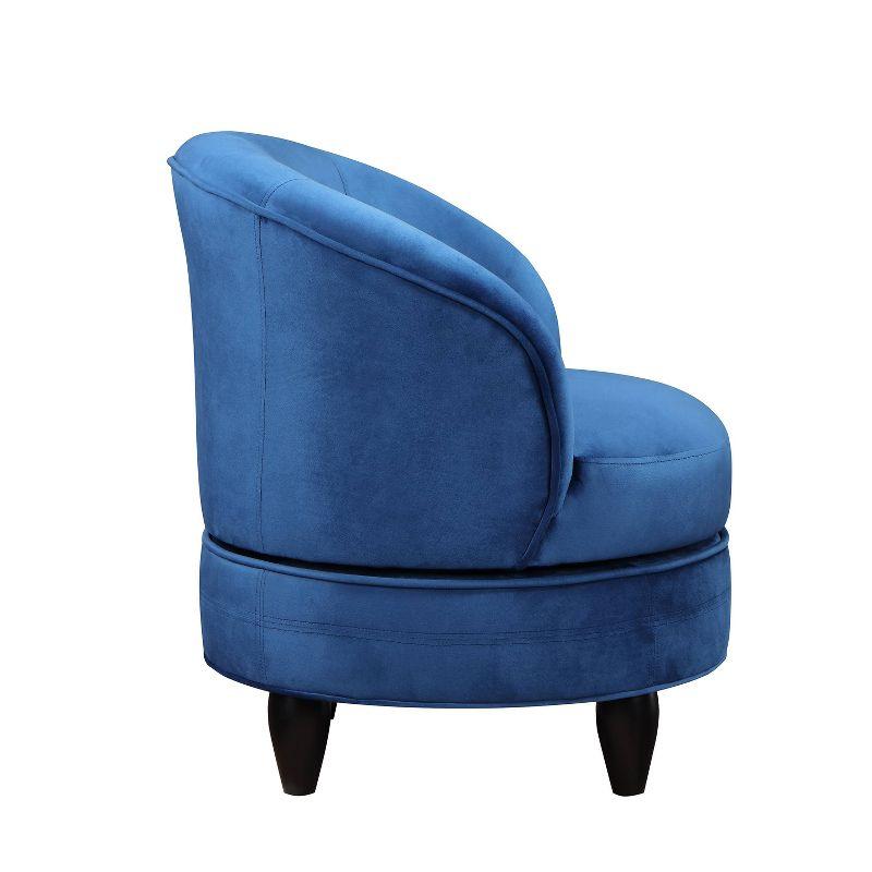 Sophia Velvet Swivel Accent Chair Blue - Steve Silver Co.: Transitional, Armless, 360° Base
