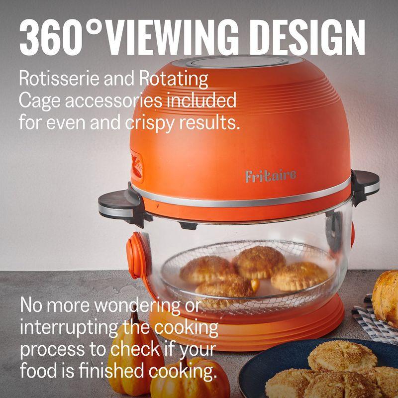 Fritaire Self-Cleaning Glass Bowl Air Fryer, 5 Qt, 6-in-1 Functions, BPA Free, Rotisserie, Tumbler