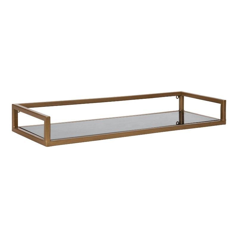 Elegant Gold and Black Glass Wall Display Shelf - 26.4" x 10.9"