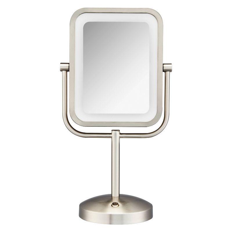 Frameless Lighted Magnifying Makeup / Shaving Mirror