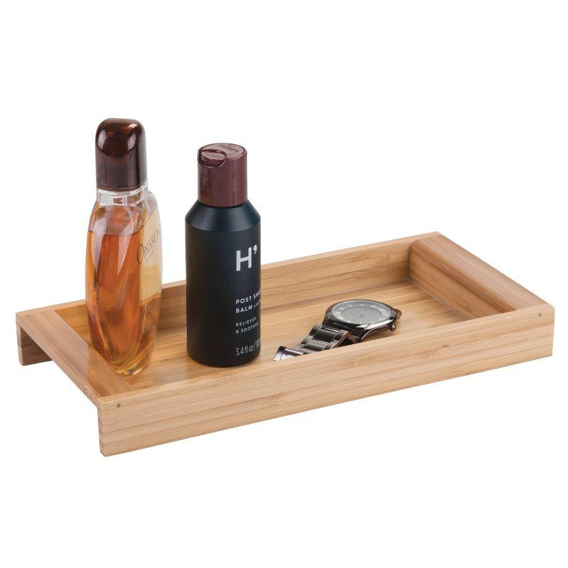 iDESIGN Formbu Bamboo Vanity Storage Tray Organizer Natural Wood