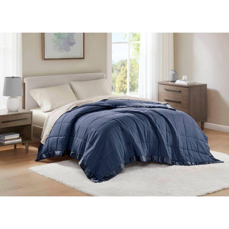 Lightweight Down Alternative Blanket with Satin Trim