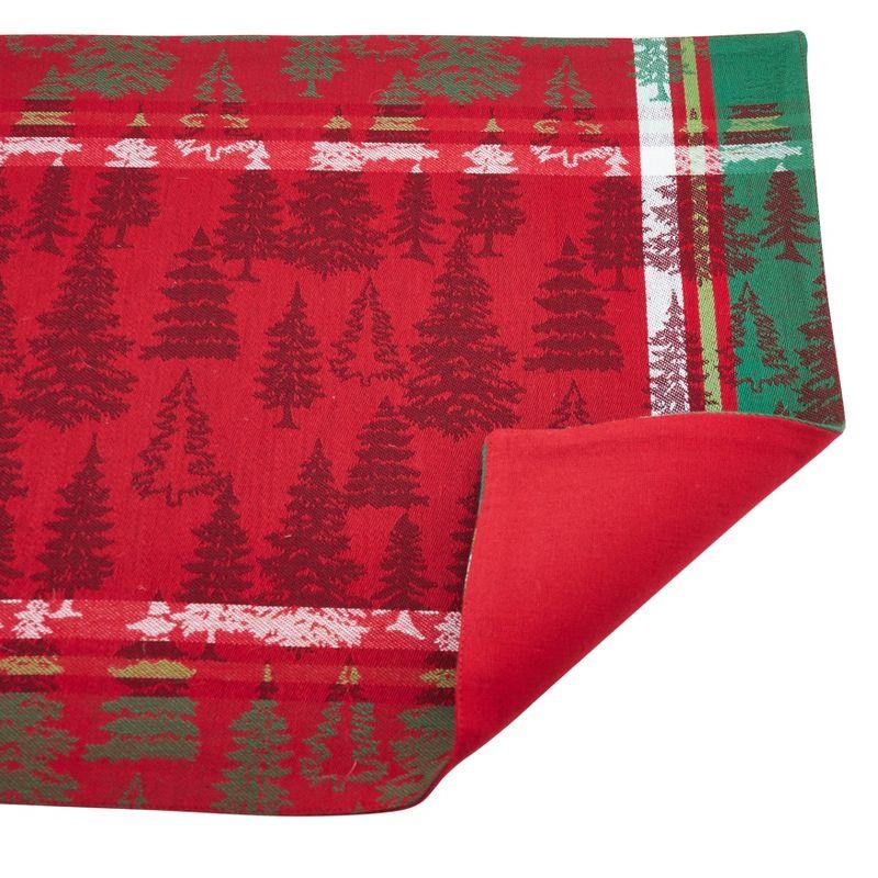 Saro Lifestyle Christmas Tree Plaid Placemat, 13"x19" Oblong, Multi (Set of 4)