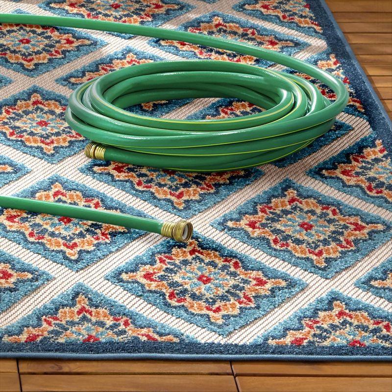 TOWN & COUNTRY EVERYDAY Brooks Retro Geo Outdoor Rug Red/Multi