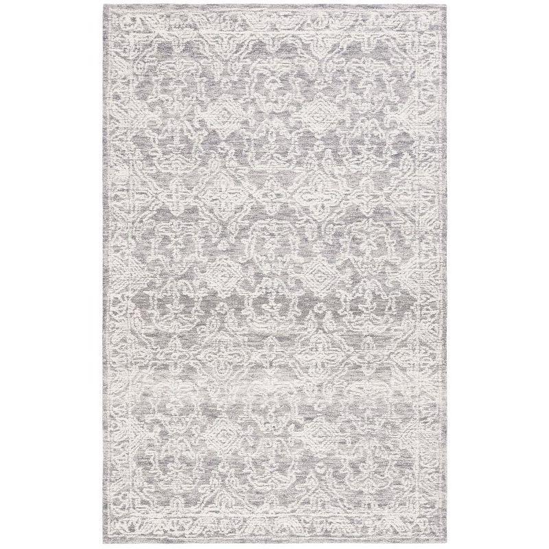 Gray Wool Tufted Handmade 4' x 6' Area Rug