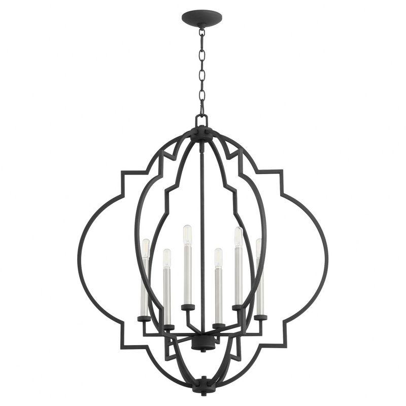 Quorum Lighting Dublin 6-Light Pendant, Noir Finish, 29.5 Width, 34 Height