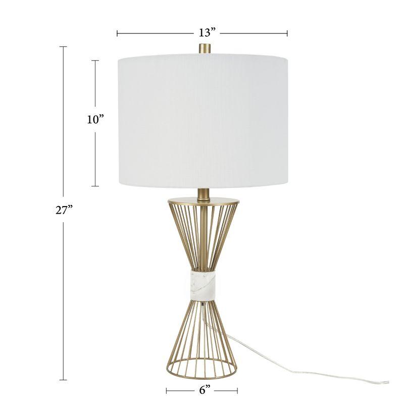 27" Gold Metal Wire with Marble Table Lamp - Nourison