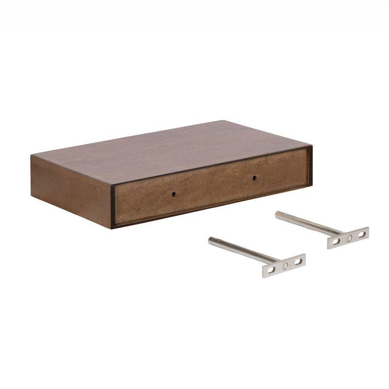 Kate & Laurel All Things Decor (Set of 3) 12" Havlock Wood Floating Shelves Rustic Brown