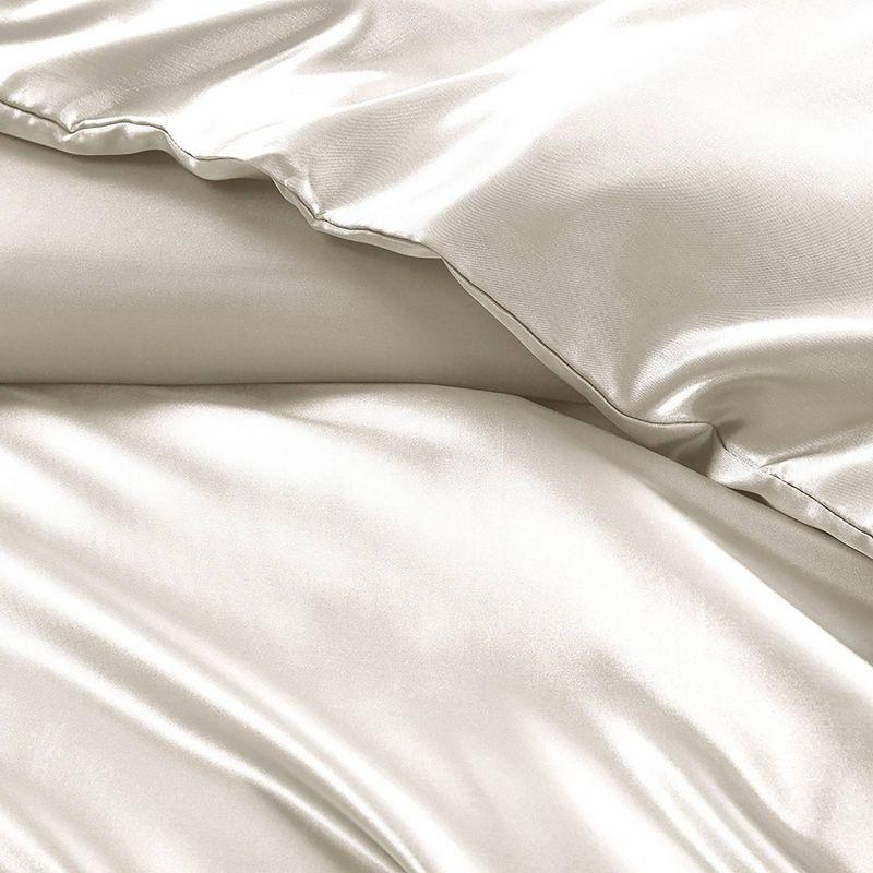 Ivory Satin Full Microfiber Comforter Set