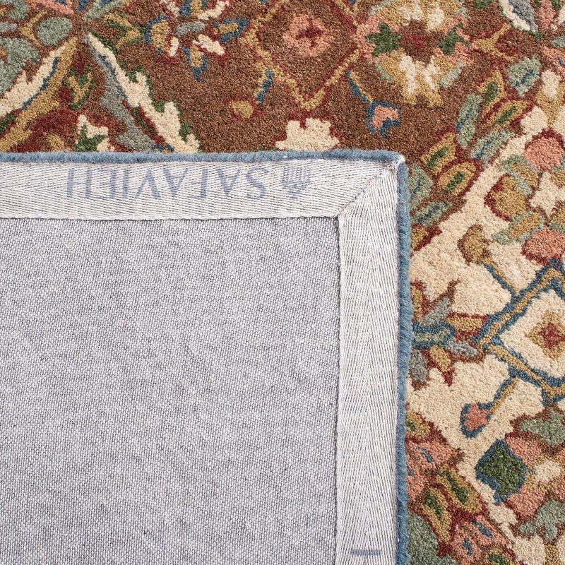 Heritage HG316 Handmade Area Rug - 4'6"x6'6" Oval - Green/Red - Safavieh