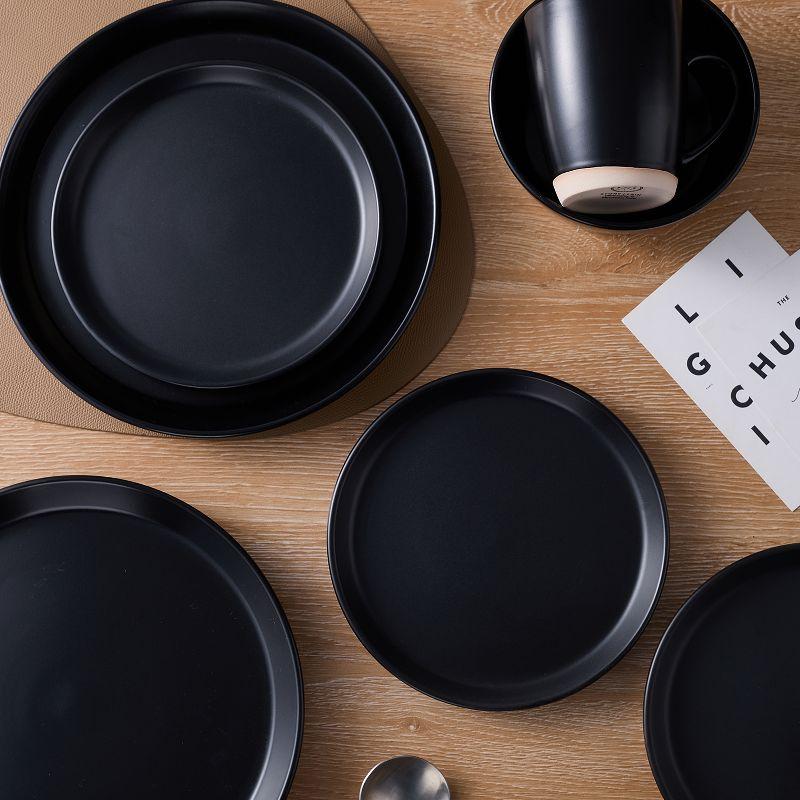 Black Ceramic 32-Piece Dinnerware Set, Service for 8