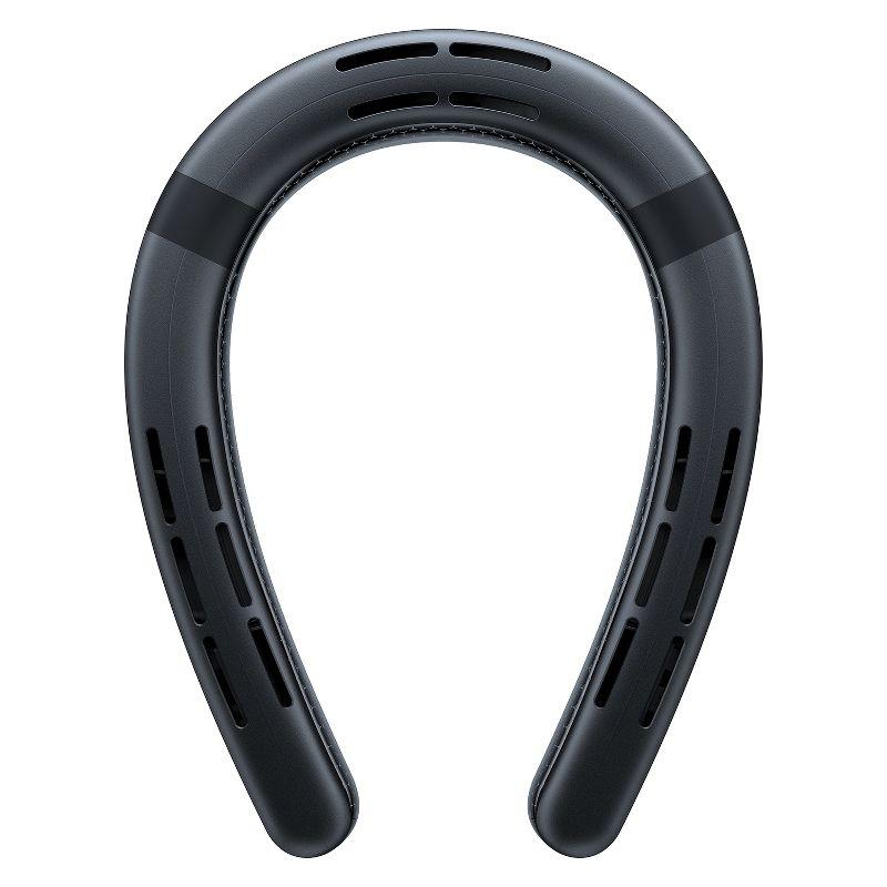 TORRAS® Portable Neck Fan, COOLiFY® Cyber Smart AI-Control Wearable Neck Air Conditioner, Bladeless, 6,000-mAh Rechargeable Battery (Cascade Black)