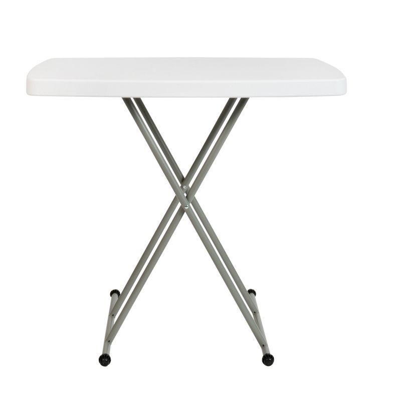 Noah Height Adjustable Plastic Folding TV Tray/Laptop Table in Granite White