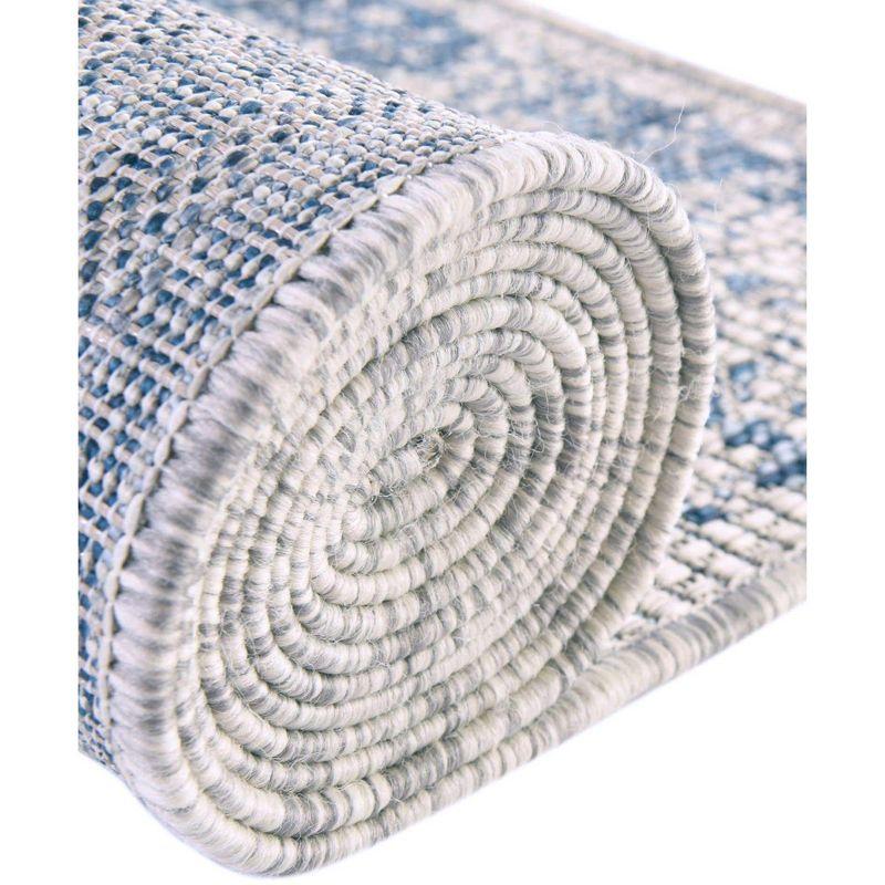 Unique Loom 5' 3 x 8' 0 Oval Indoor/Outdoor Traditional Blue Area Rug