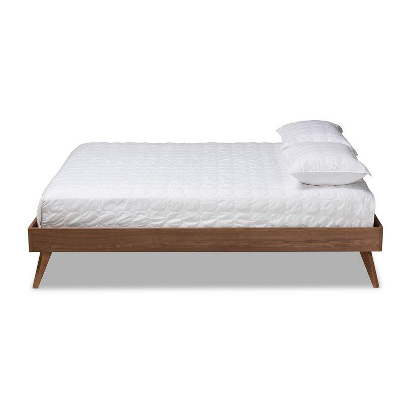 Baxton Studio King Lissette Wood Platform Bed Frame Brown: No Box Spring Needed, Easy Care