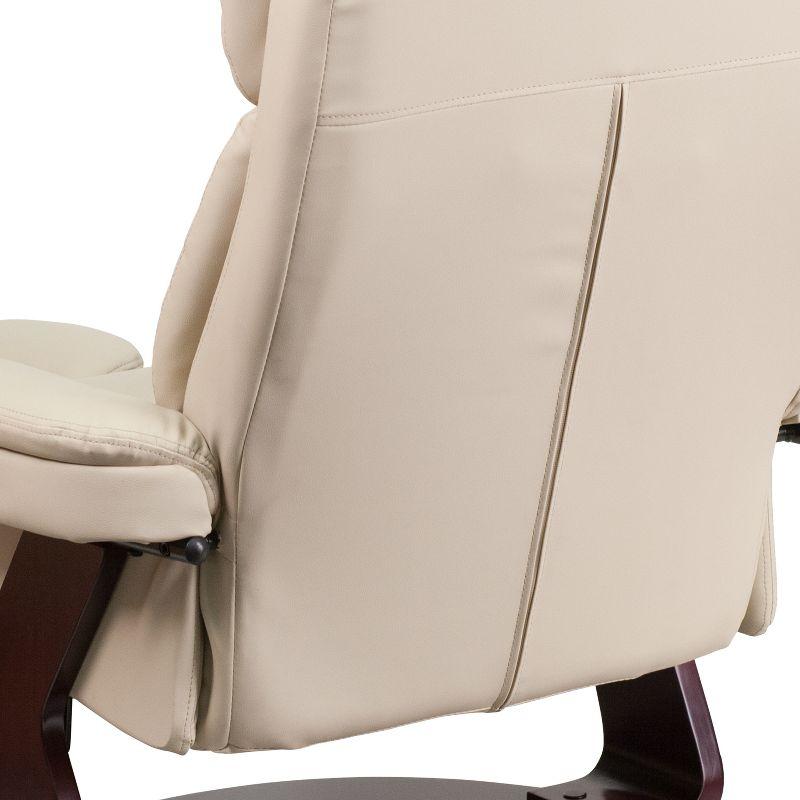 Flash Furniture Recliner Chair with Ottoman | Beige LeatherSoft Swivel Recliner Chair with Ottoman Footrest