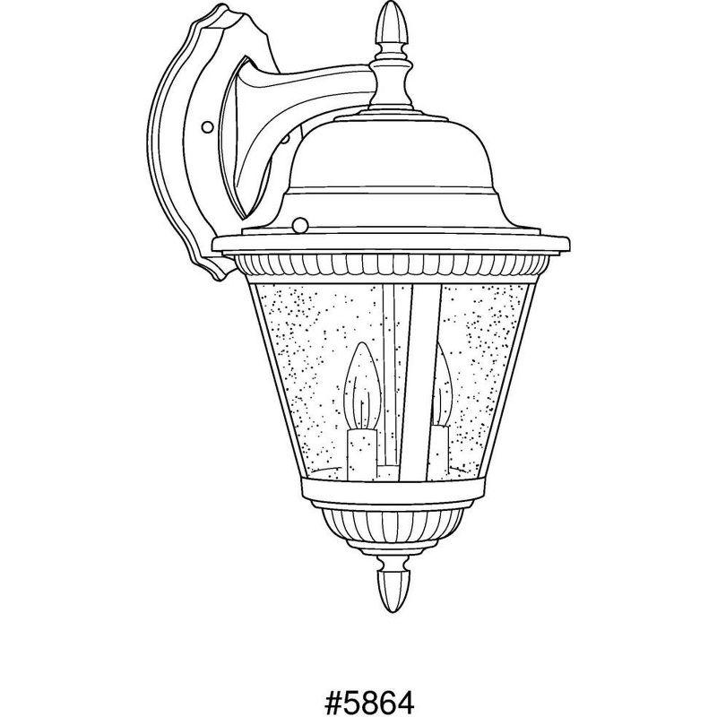 Progress Lighting Westport 2-Light Large Wall Lantern, Antique Bronze, Clear Seeded Glass Shade