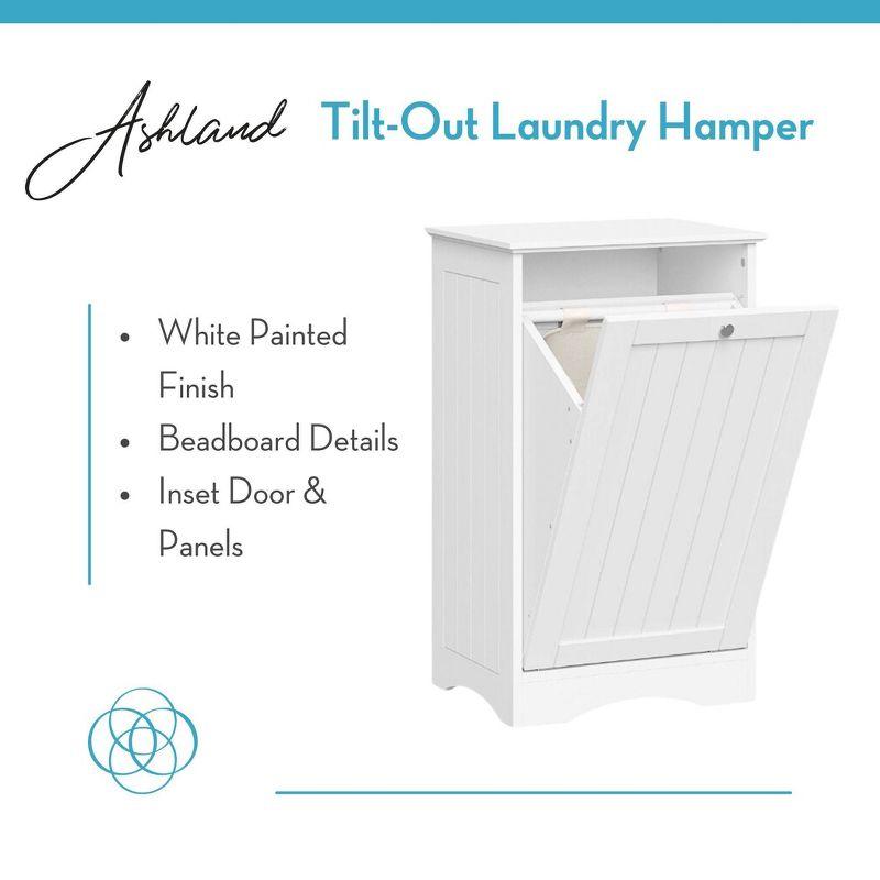 RiverRidge Ashland Tilt-Out Laundry Hamper Cabinet with Removable Cloth Storage Bag - White