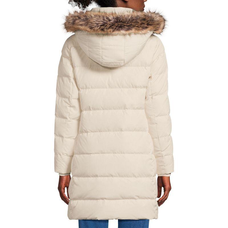 Ivory XL Down Puffer Coat with Faux Fur Hood